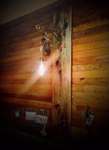 Heart Pine and Pulley Light